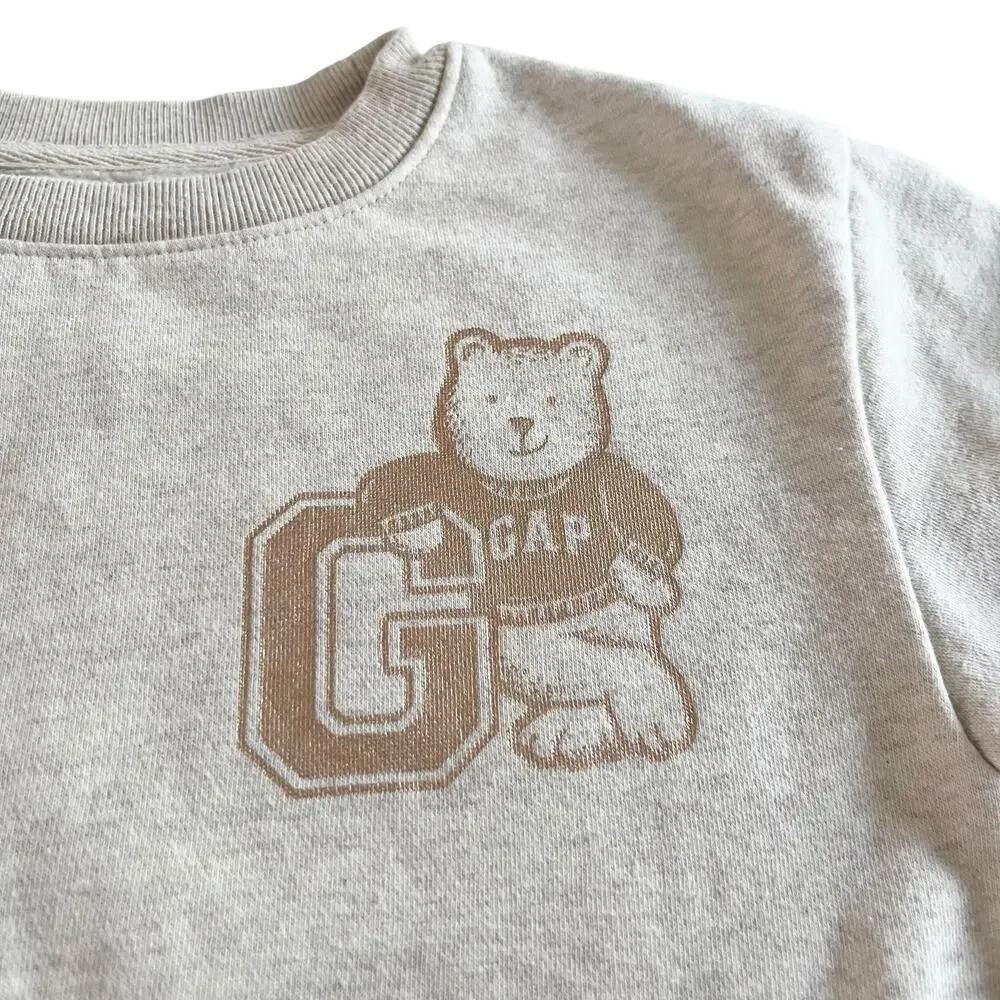 GAP Boys Ecru Logo Pullover Sweatshirt size 5